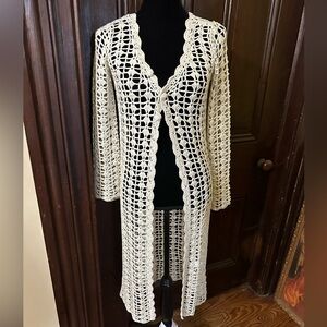 Line & Dot Kendall Crochet Long Duster XS